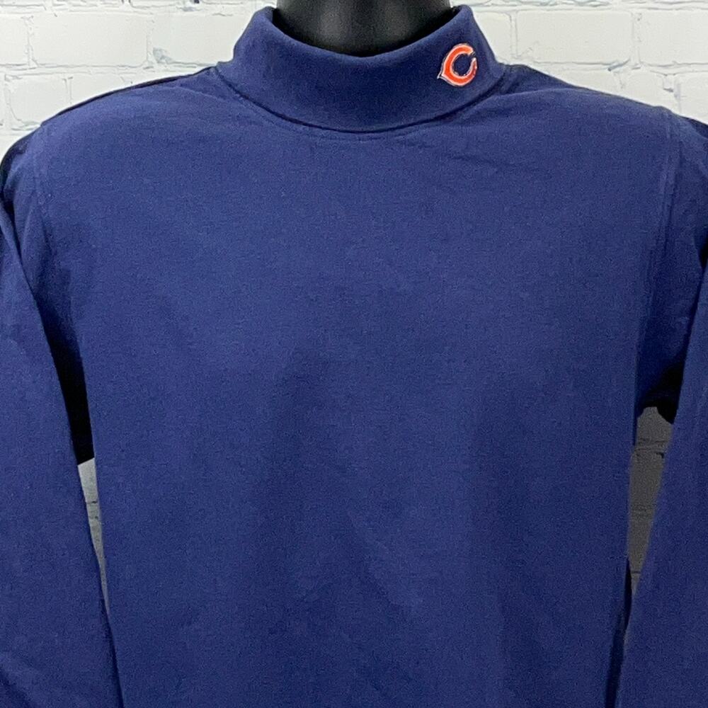 Vintage Chicago Bears Youth Turtleneck T Shirt Long Sleeve Blue L Large 14-16